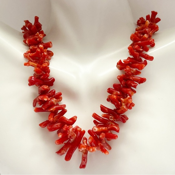 Stunning Vintage Red Branch Coral Necklace